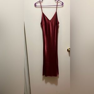 NWOT Victoria Secret Satin MIDI slip sz M Rust colored super soft satin